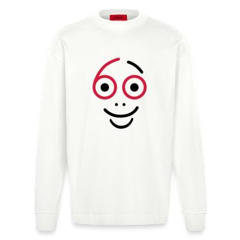 Super, 60 years! - Heavyweight Oversized Organic Longsleeve Shirt Made in EU - OFF WHITE - Front