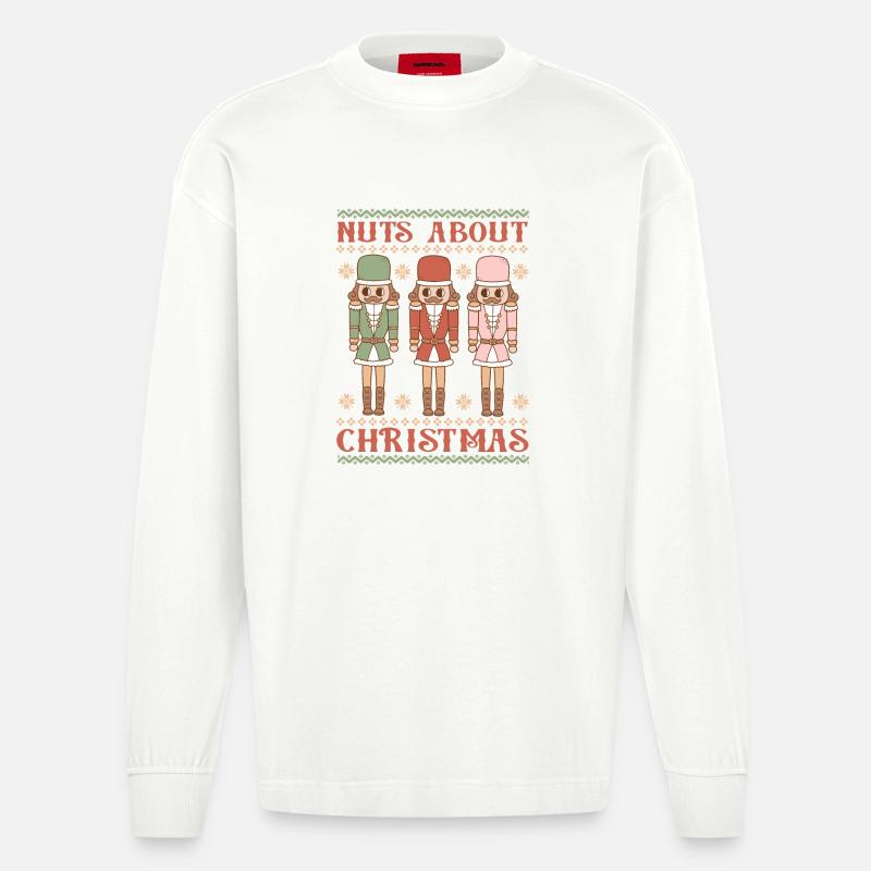 Pull de Noël moche - Manches longues bio épais oversize fabriqué en UE - OFF WHITE