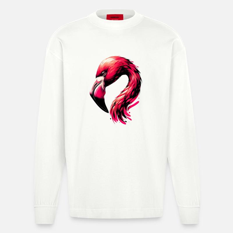 Flamant - Manches longues bio épais oversize fabriqué en UE - OFF WHITE
