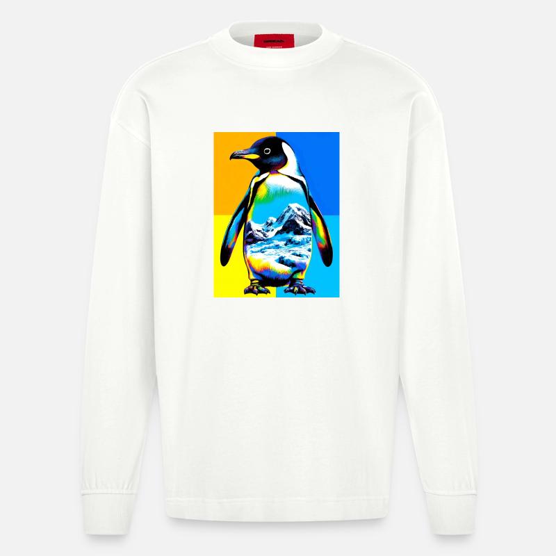 Pinguin - Heavyweight Oversized Organic Langarmshirt Made in EU - OFF WHITE