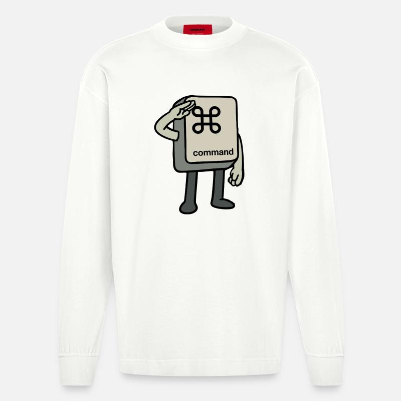 Clé de commande - Manches longues bio épais oversize fabriqué en UE - OFF WHITE