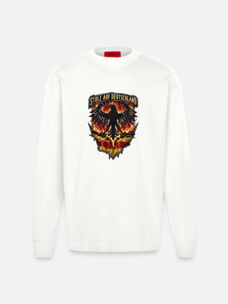 Stolz auf Deutschland - Heavyweight Oversized Organic Longsleeve Shirt Made in EU - OFF WHITE