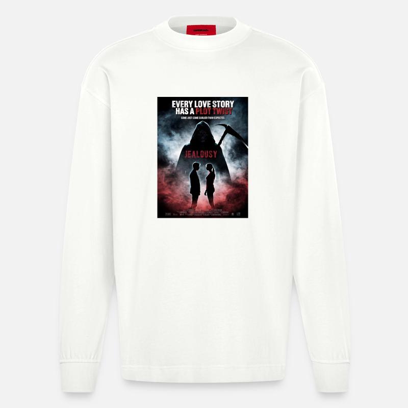 Plot Twist Liebe Eifersucht - Heavyweight Oversized Organic Langarmshirt Made in EU - OFF WHITE