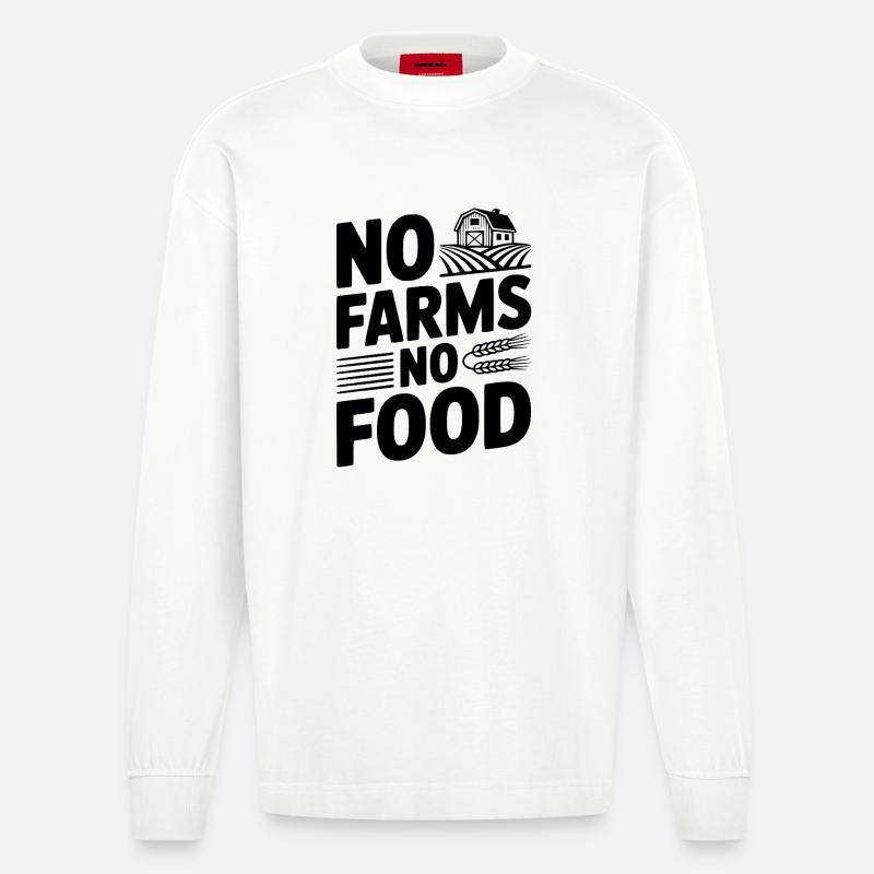 Pas de fermes, pas de nourriture - Manches longues bio épais oversize fabriqué en UE - OFF WHITE
