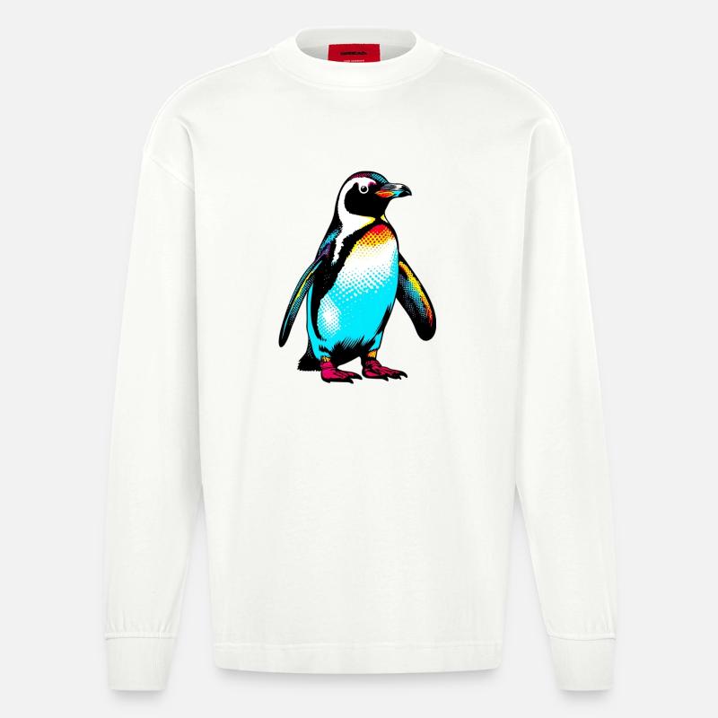 Pinguin - Heavyweight Oversized Organic Langarmshirt Made in EU - OFF WHITE