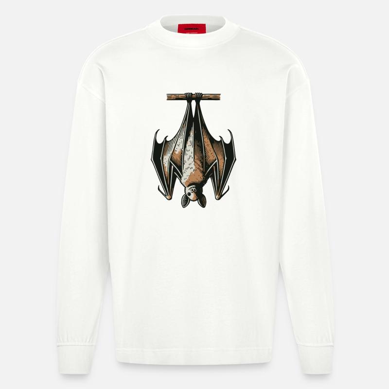 Fledermaus - Heavyweight Oversized Organic Langarmshirt Made in EU - OFF WHITE
