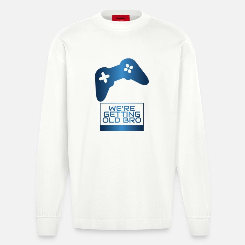 Wir werden älter, Bruder Manette - Heavyweight Oversized Organic Langarmshirt Made in EU - OFF WHITE