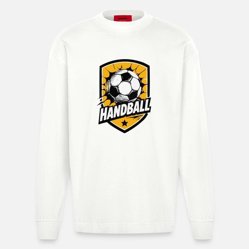 Explosion du bouclier de handball - Manches longues bio épais oversize fabriqué en UE - OFF WHITE