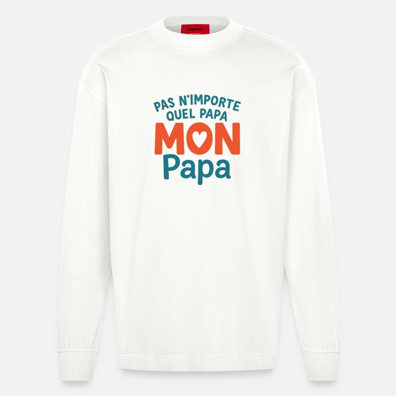 Mon Papa Unique  - Manches longues bio épais oversize fabriqué en UE - OFF WHITE
