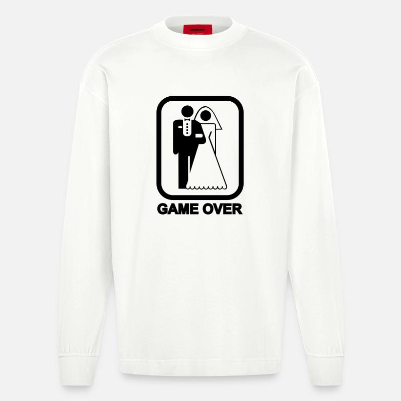 Game Over - Heavyweight Oversized Organic Langarmshirt Made in EU - OFF WHITE