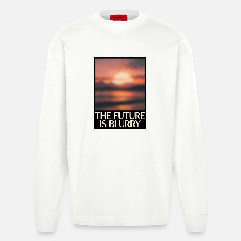 Future Is Blurry - Heavyweight Oversized Organic Langarmshirt Made in EU - OFF WHITE