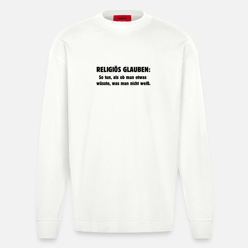 Religious Belief - Heavyweight Oversized Organic Longsleeve Shirt Made in EU - OFF WHITE