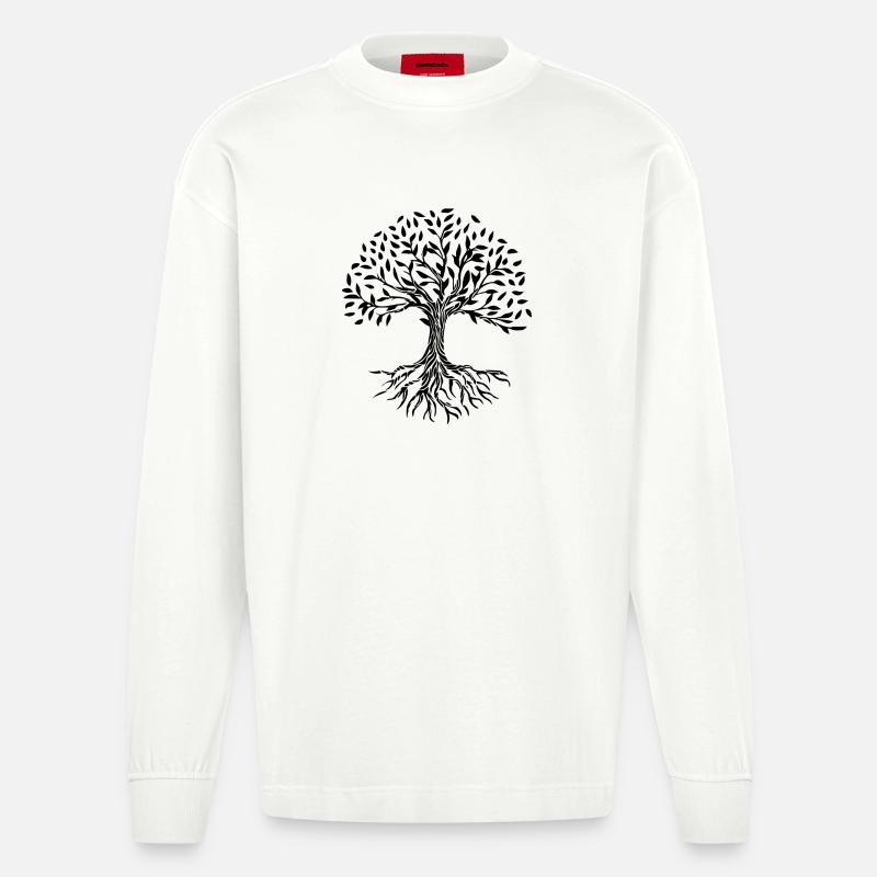 baum - Heavyweight Oversized Organic Langarmshirt Made in EU - OFF WHITE