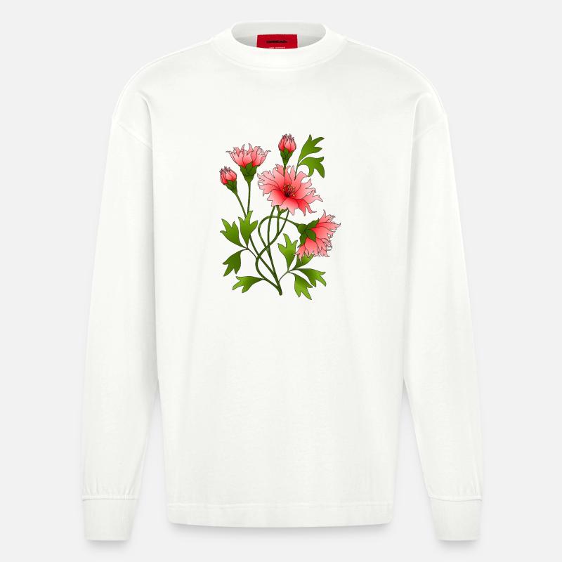 Fleur - Manches longues bio épais oversize fabriqué en UE - OFF WHITE