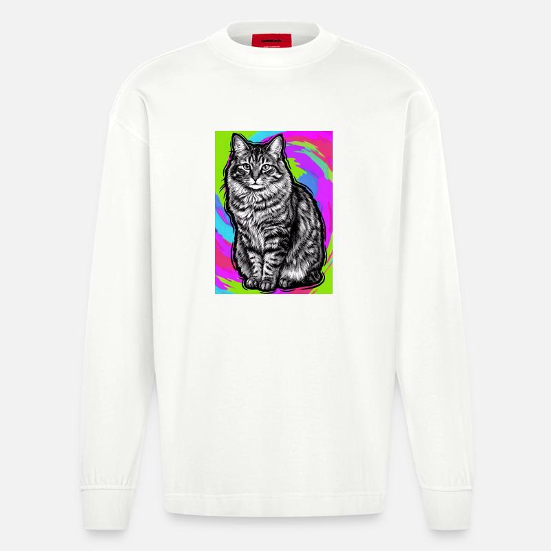 chat - Manches longues bio épais oversize fabriqué en UE - OFF WHITE