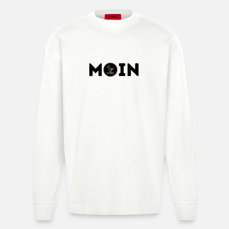 Moin mit Möwe - Heavyweight Oversized Organic Langarmshirt Made in EU - OFF WHITE