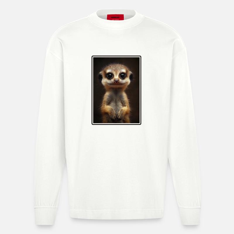 Suricate Erdmännchen - Manches longues bio épais oversize fabriqué en UE - OFF WHITE
