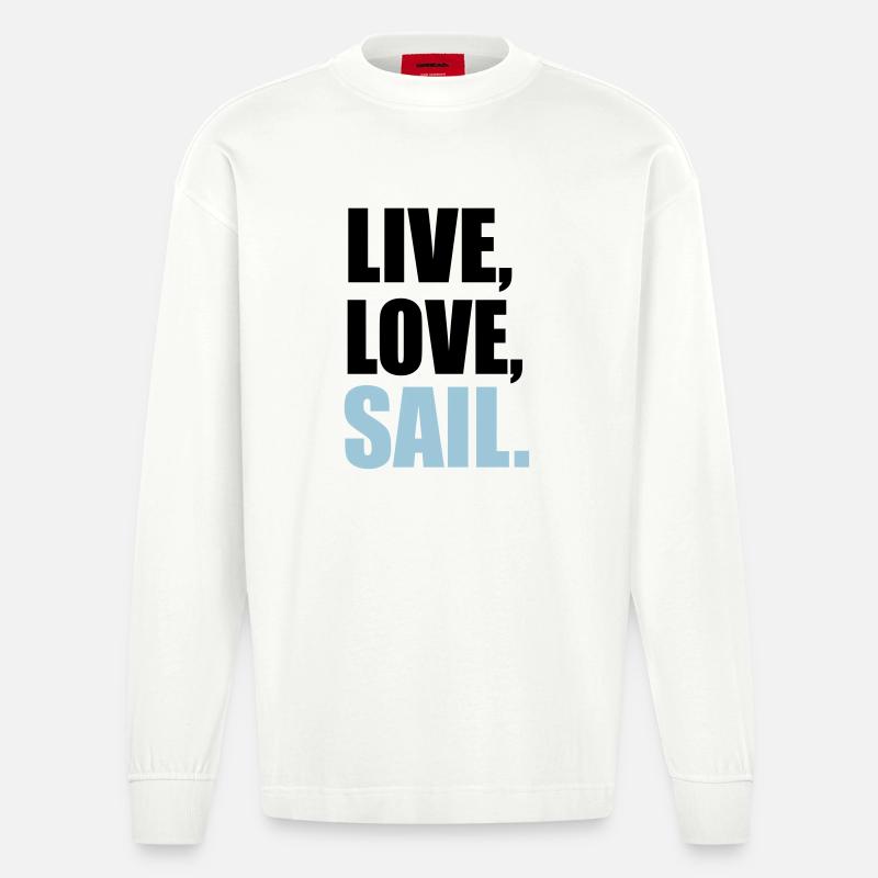segeln - Heavyweight Oversized Organic Langarmshirt Made in EU - OFF WHITE
