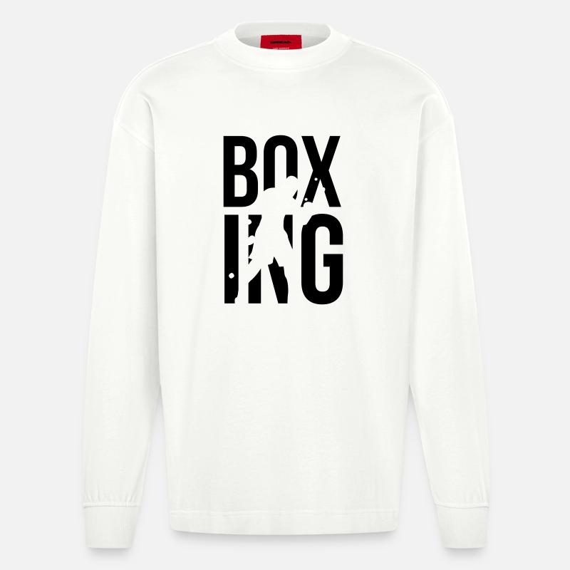 boxe - Manches longues bio épais oversize fabriqué en UE - OFF WHITE