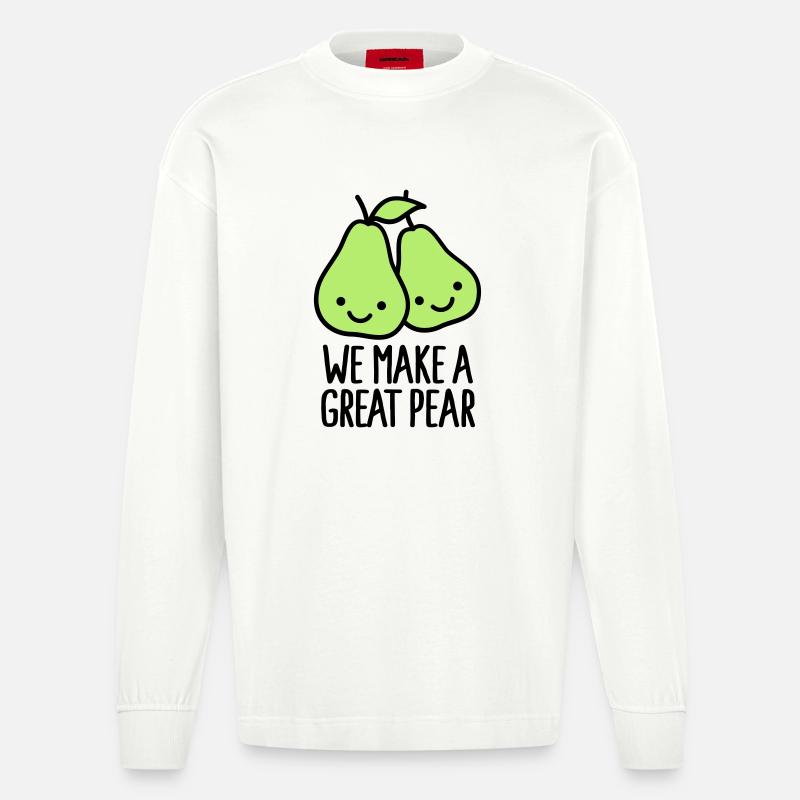 We make a great pear - Heavyweight Oversized Organic Longsleeve Shirt Made in EU - OFF WHITE