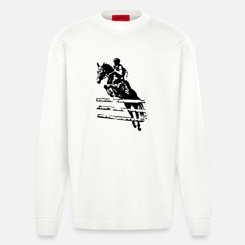 Springreiter Reiter - Heavyweight Oversized Organic Langarmshirt Made in EU - OFF WHITE