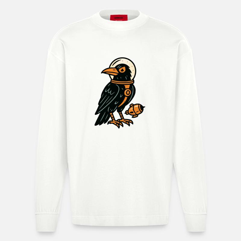 Corbeau style Comics - Manches longues bio épais oversize fabriqué en UE - OFF WHITE
