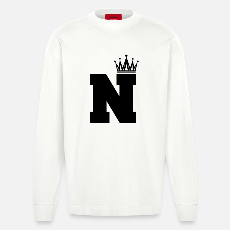N Krone - Heavyweight Oversized Organic Langarmshirt Made in EU - OFF WHITE