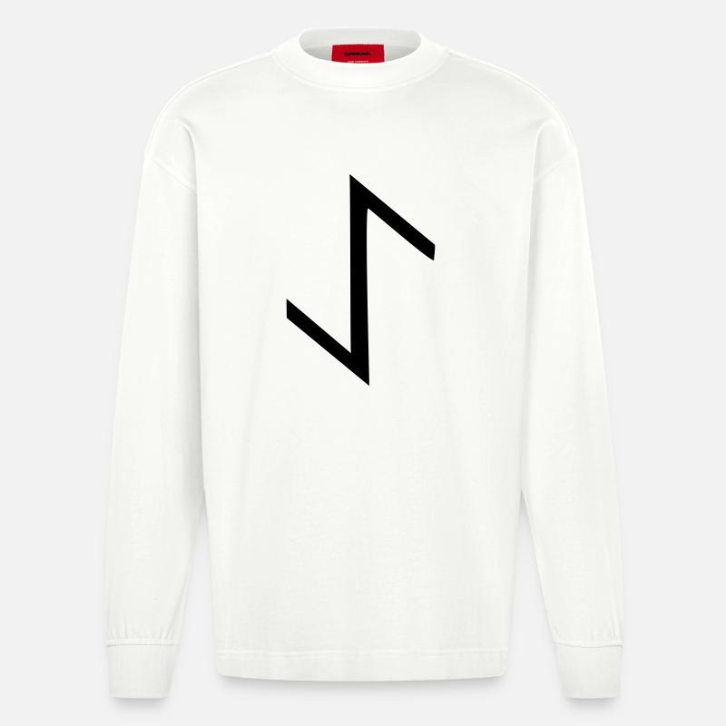 rune eihwaz,eoh - Heavyweight Oversized Organic Langarmshirt Made in EU - OFF WHITE