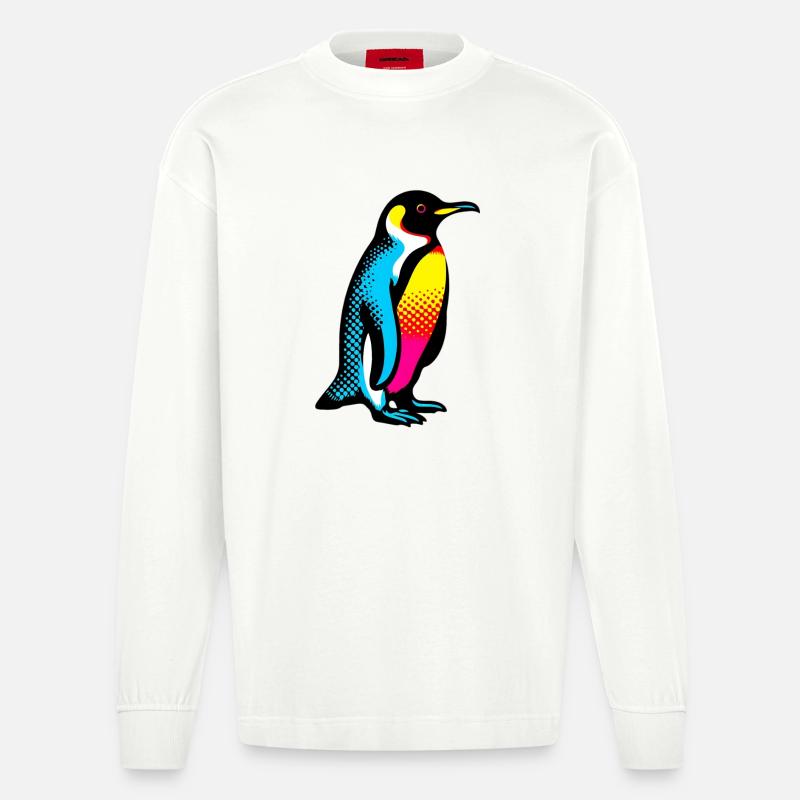 Pinguin - Heavyweight Oversized Organic Langarmshirt Made in EU - OFF WHITE