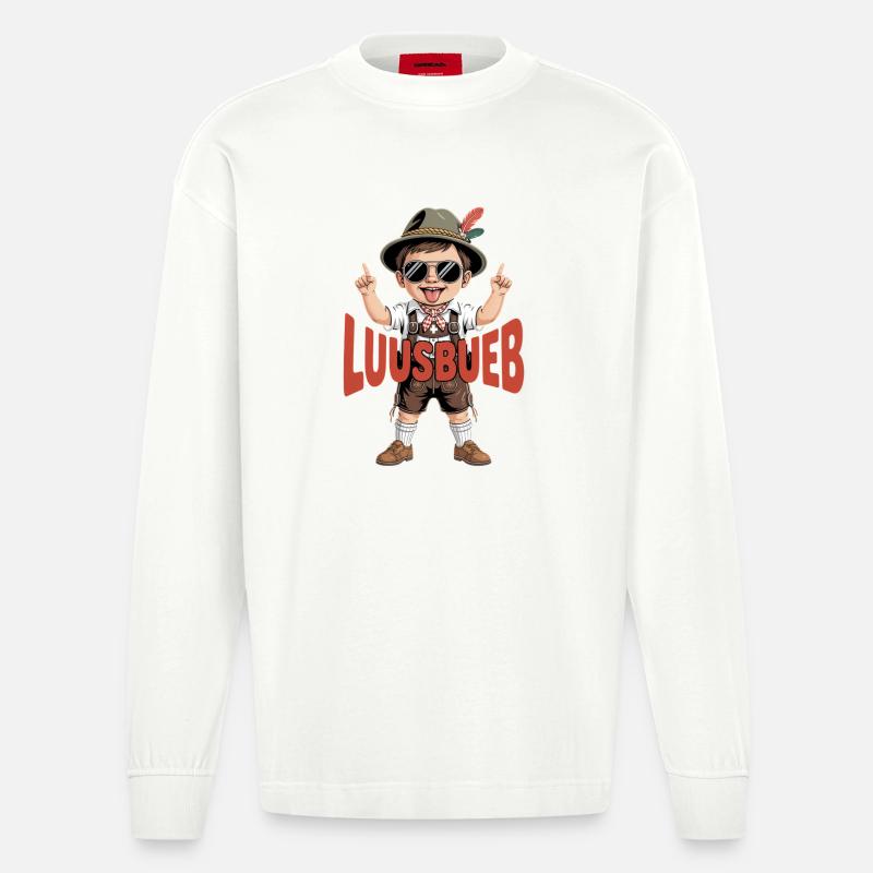 Luusbueb - Manches longues bio épais oversize fabriqué en UE - OFF WHITE