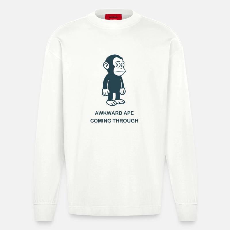 Introverti - Passer à travers - Manches longues bio épais oversize fabriqué en UE - OFF WHITE