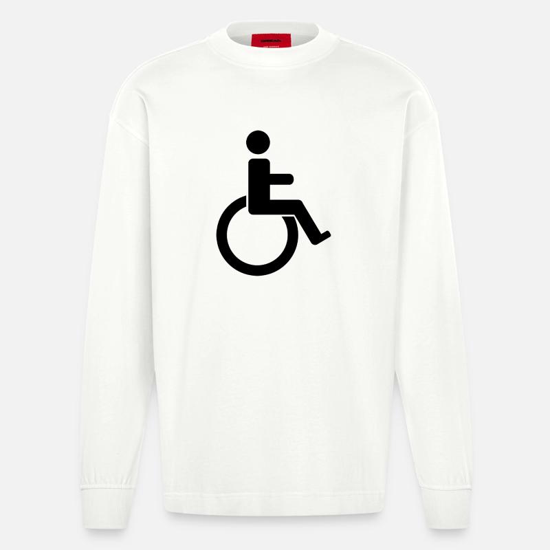Behindertenschild - Heavyweight Oversized Organic Langarmshirt Made in EU - OFF WHITE
