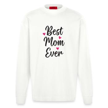 Beste Mutter aller Zeiten - Heavyweight Oversized Organic Langarmshirt Made in EU - OFF WHITE - Vorne