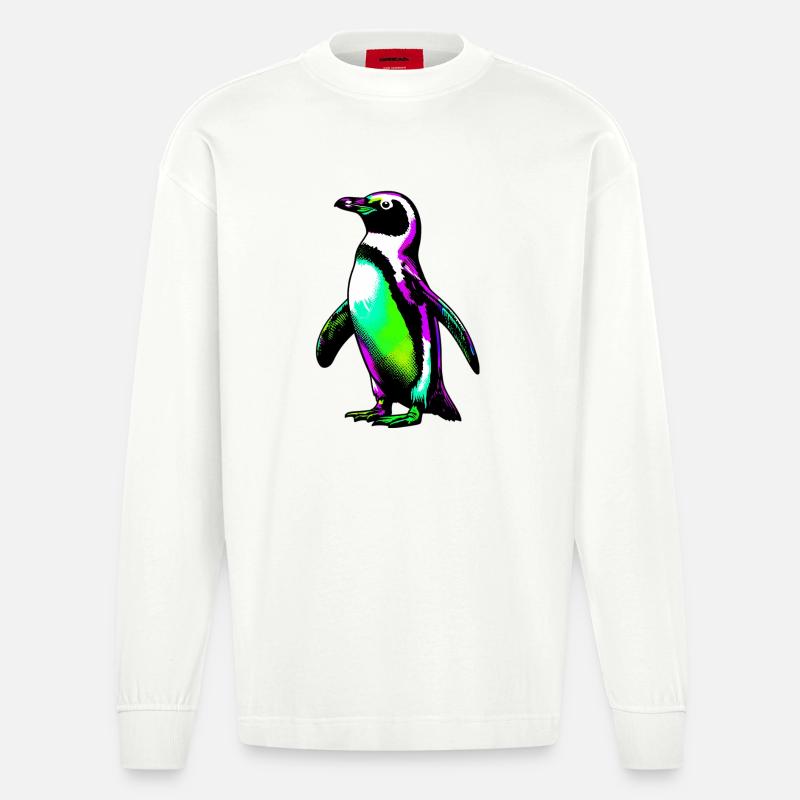 Pinguin - Heavyweight Oversized Organic Langarmshirt Made in EU - OFF WHITE