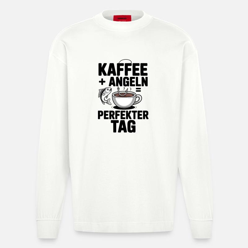 Angler Geschenk Perfekte Geschenkidee - Heavyweight Oversized Organic Langarmshirt Made in EU - OFF WHITE