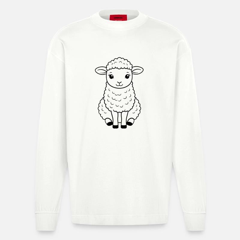 Schaf Kostüm Schäfer süßes Schäfchen - Heavyweight Oversized Organic Langarmshirt Made in EU - OFF WHITE