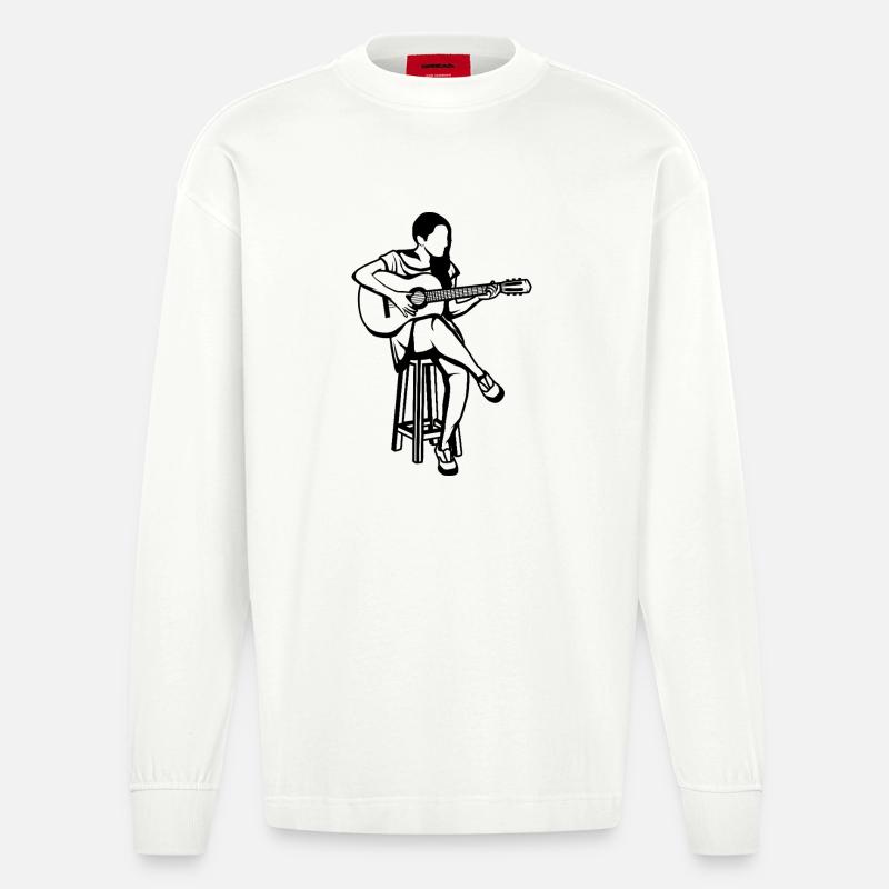 Gitarrflickan - Heavyweight Oversized Organic Longsleeve Made in EU - OFF WHITE