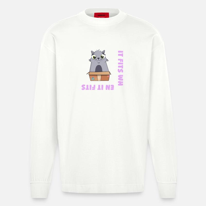 Es passt wenn es passt - Heavyweight Oversized Organic Langarmshirt Made in EU - OFF WHITE