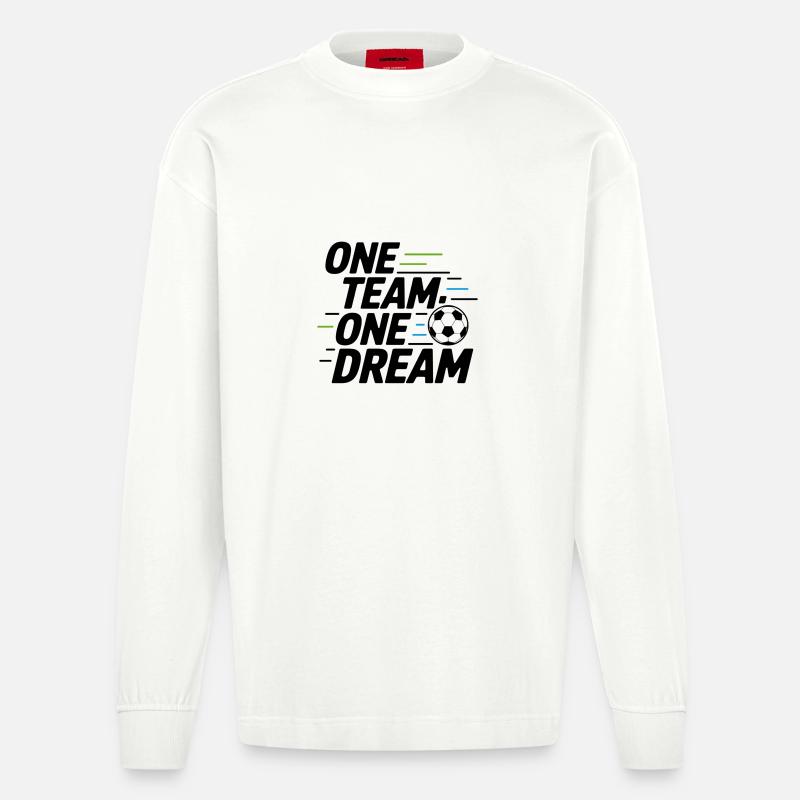 UNE ÉQUIPE, UN RÊVE - Manches longues bio épais oversize fabriqué en UE - OFF WHITE