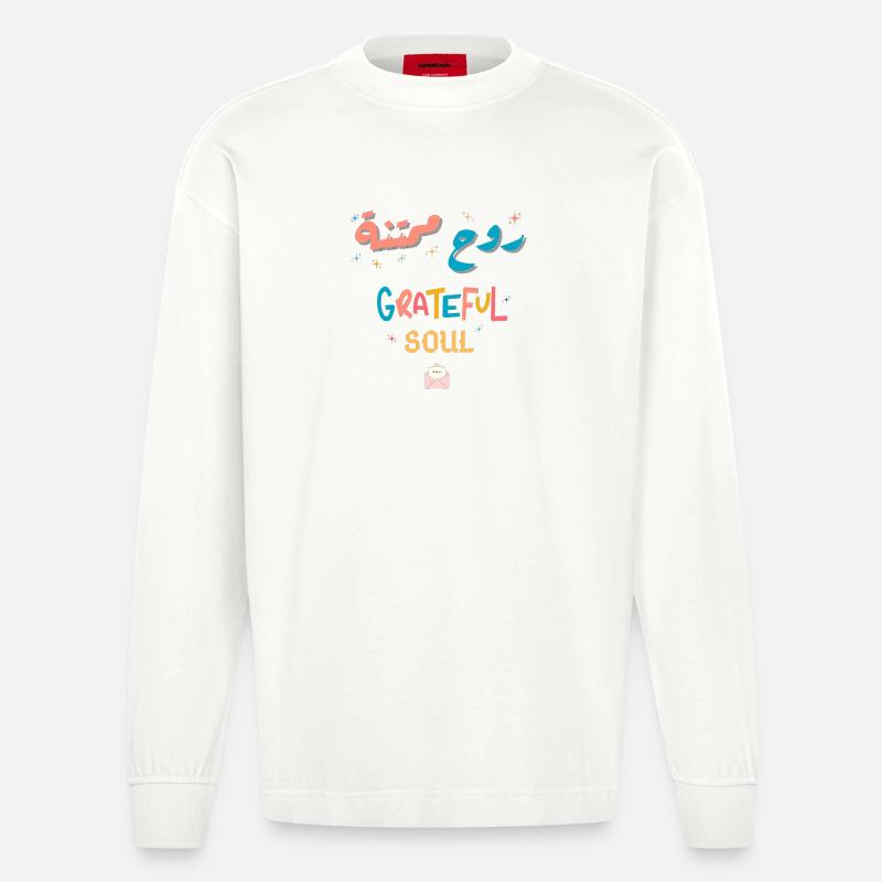 Dankbare Regenbogenseele - Heavyweight Oversized Organic Langarmshirt Made in EU - OFF WHITE