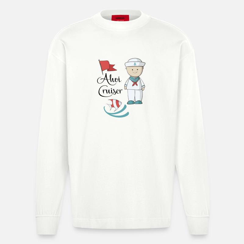 Maritim - Heavyweight Oversized Organic Langarmshirt Made in EU - OFF WHITE
