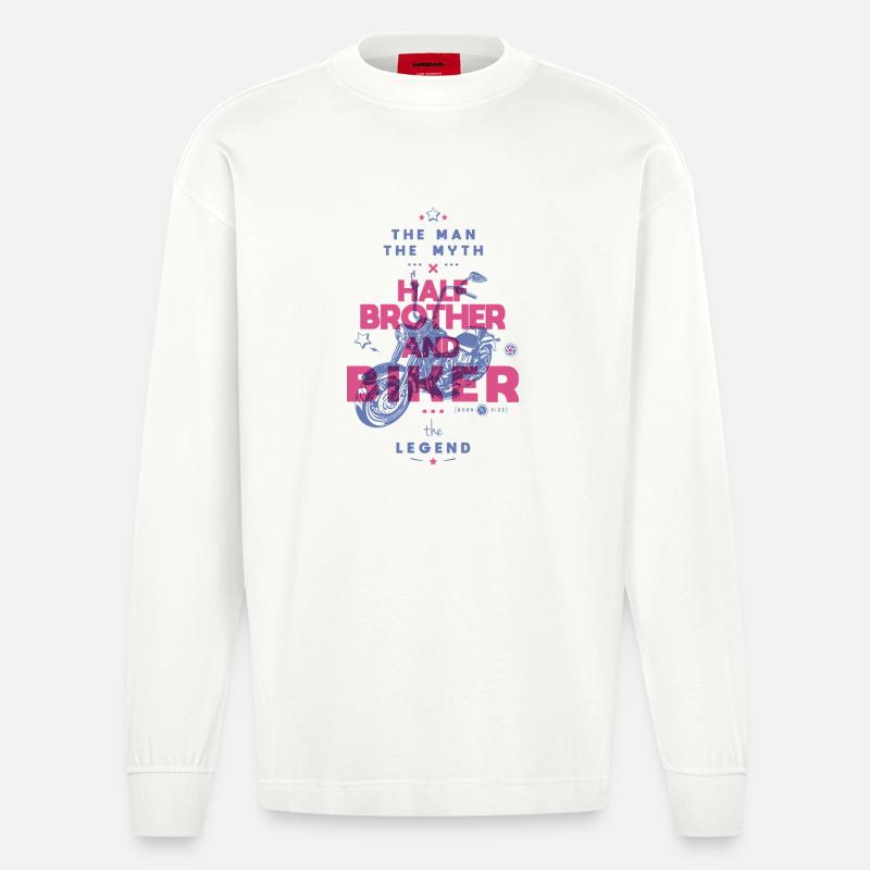 Mythisches Rad der Legende - Heavyweight Oversized Organic Langarmshirt Made in EU - OFF WHITE