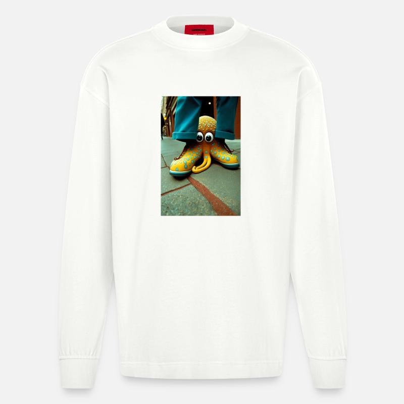 Anthropomorph 03 - Heavyweight Oversized Organic Langarmshirt Made in EU - OFF WHITE