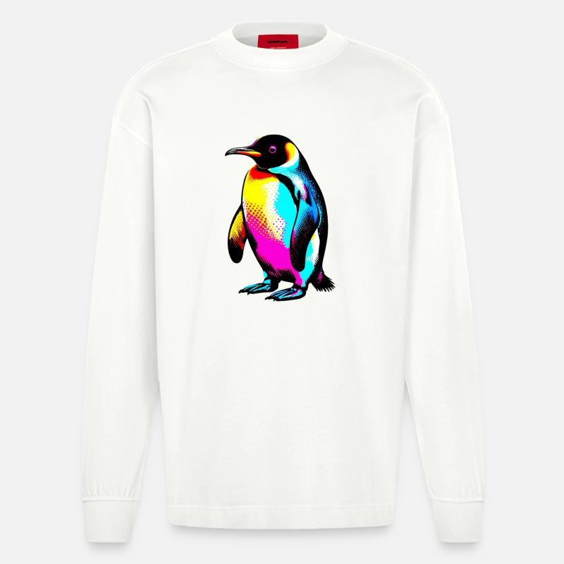 Pinguin - Heavyweight Oversized Organic Langarmshirt Made in EU - OFF WHITE