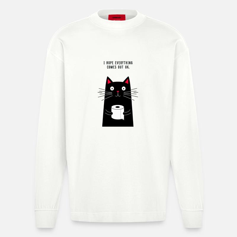 Ich hoffe, es geht gut - Heavyweight Oversized Organic Langarmshirt Made in EU - OFF WHITE
