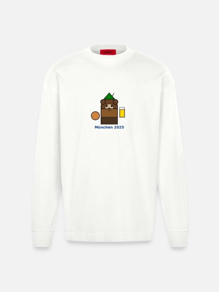 München2025 Bären-Logo - Heavyweight Oversized Organic Longsleeve Shirt Made in EU - OFF WHITE