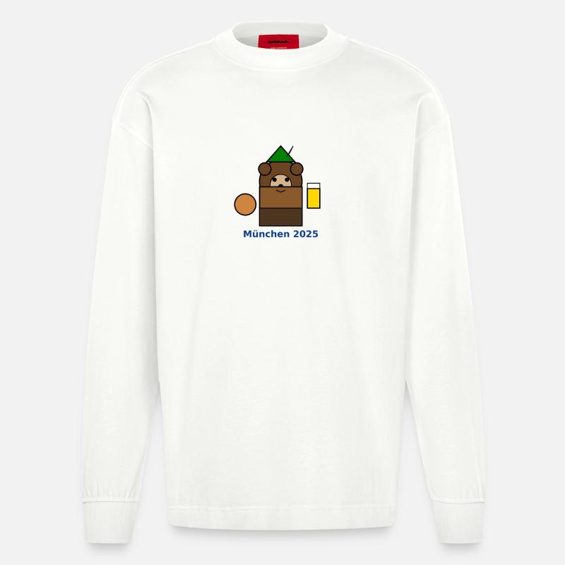 München2025 Bären-Logo - Heavyweight Oversized Organic Langarmshirt Made in EU - OFF WHITE