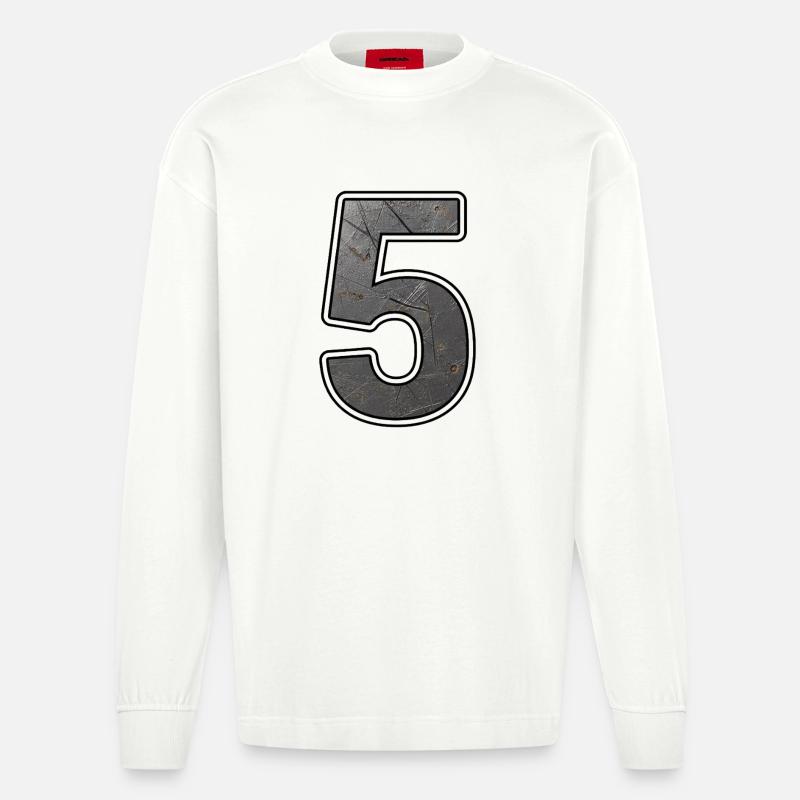 Conception de Rusty 5 - Manches longues bio épais oversize fabriqué en UE - OFF WHITE