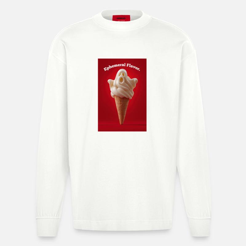 Ephemerer Geschmack Ghost Cone - Heavyweight Oversized Organic Langarmshirt Made in EU - OFF WHITE