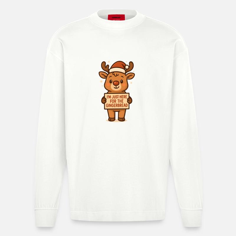 Lebkuchenmann Lebkuchen Lebkuchenmänner Geschenk - Heavyweight Oversized Organic Langarmshirt Made in EU - OFF WHITE